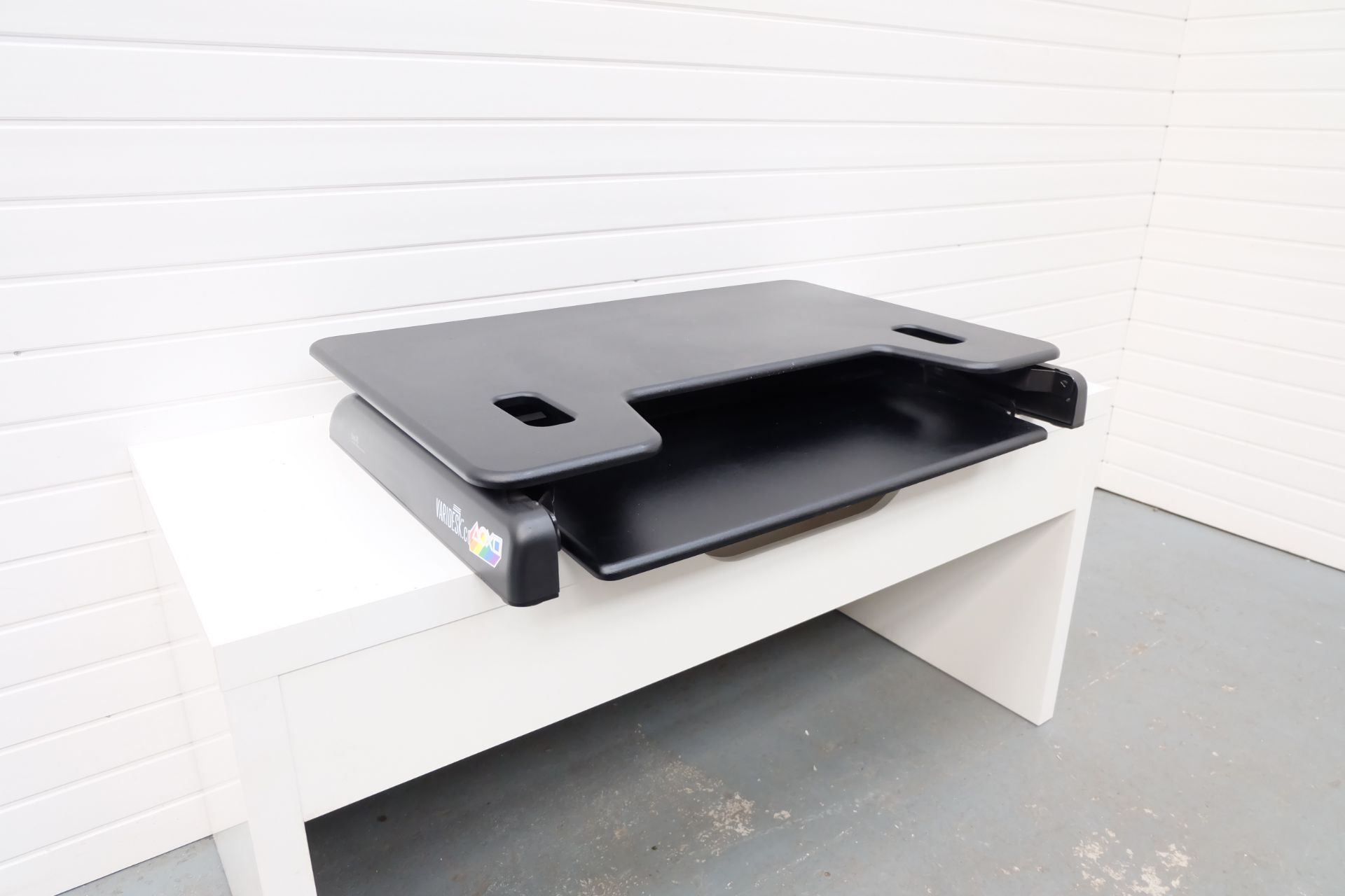 Varidesk.com Exec40 Adjustable Standing Desk. Variable Heights. Adjustable Keyboard Shelf. 40" Wide. - Image 2 of 5