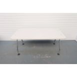 Chrome Legged Table With Adjustable Feet. Size 1600mm x 800mm x 720mm High.