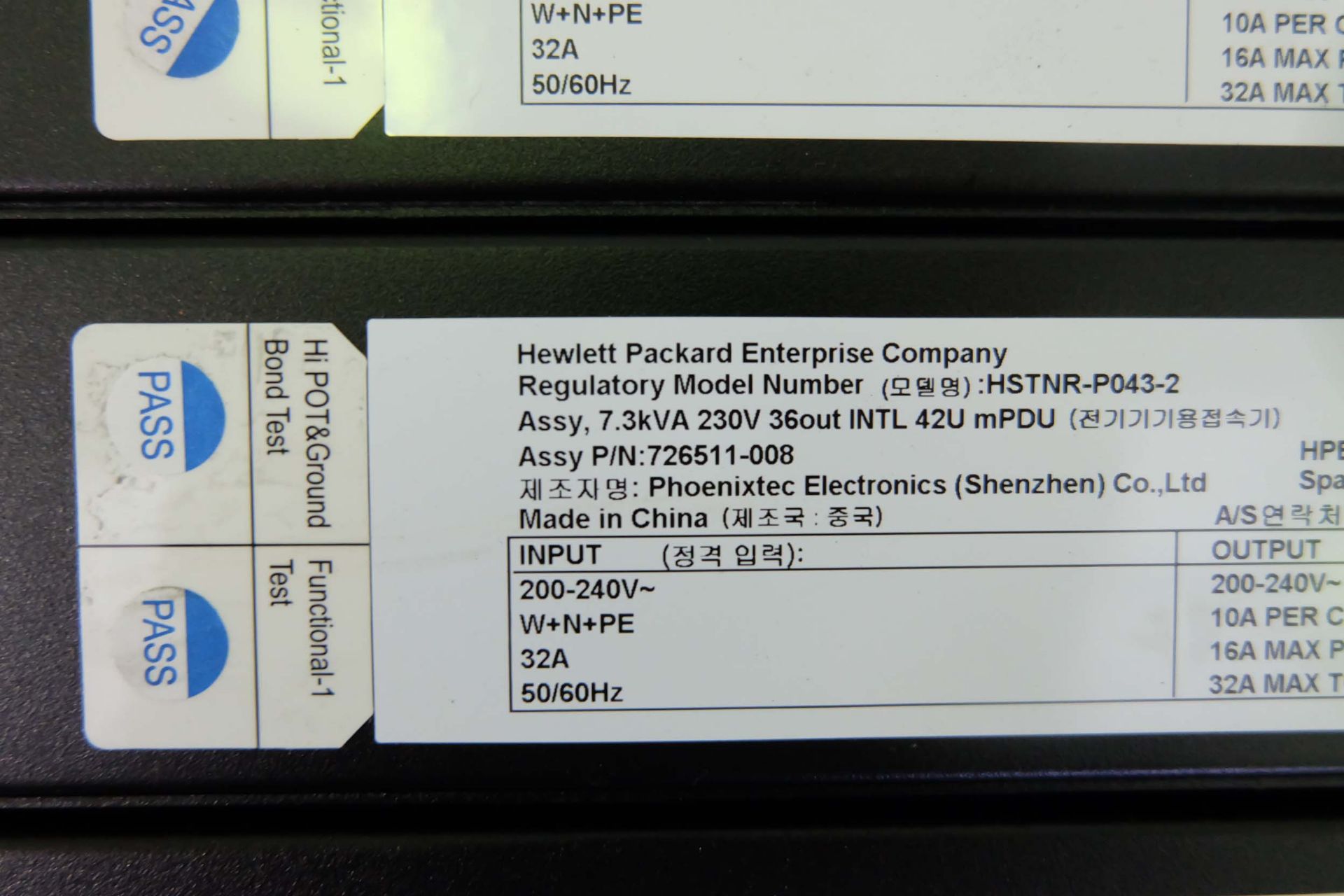3 x HPE Remote Monitored PDV - D9N5OA. Input: 1 Phase 230Volt. 32 Amp Max. Output = 32 x C13 & 4 x C - Image 7 of 9