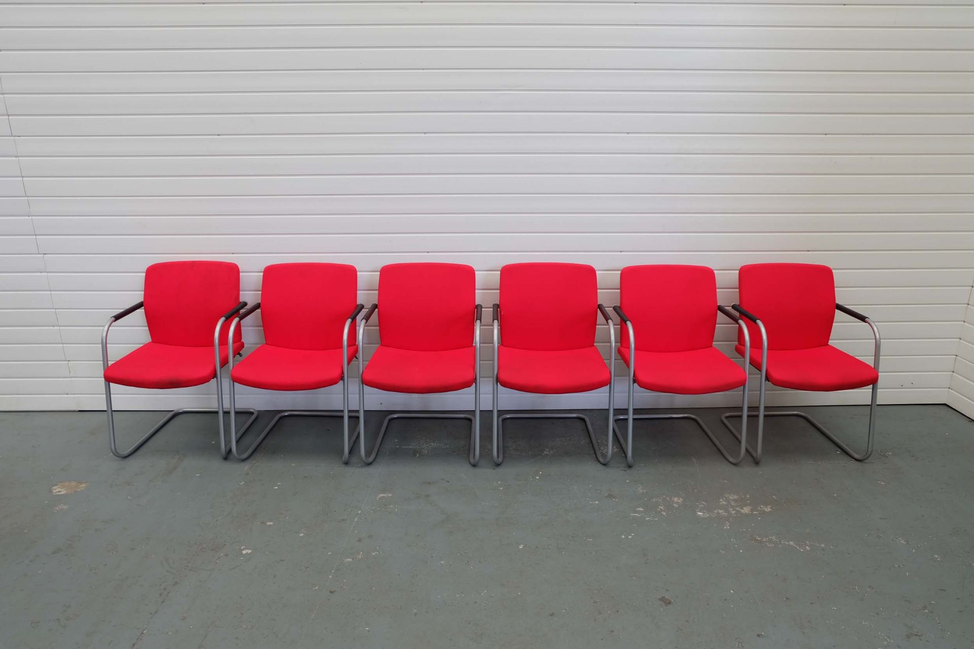 VERCO Set of 6 Red Stackable Chairs.