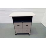 Vitra Tall Trolley Type Table With Drawers. Top Size 970mm x 600mm. Base Size 760mm x 405mm x 1100mm