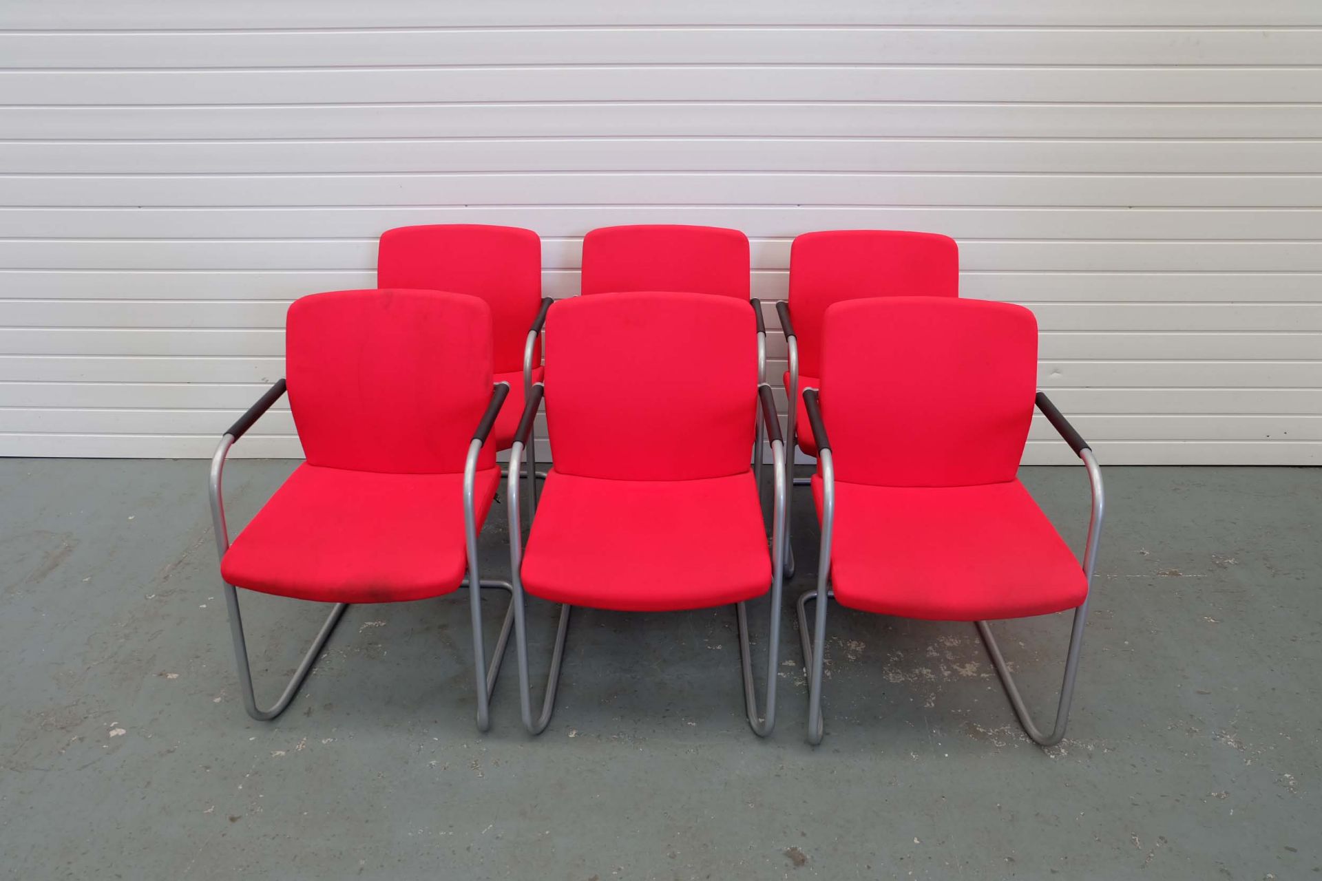 VERCO Set of 6 Red Stackable Chairs. - Image 2 of 4