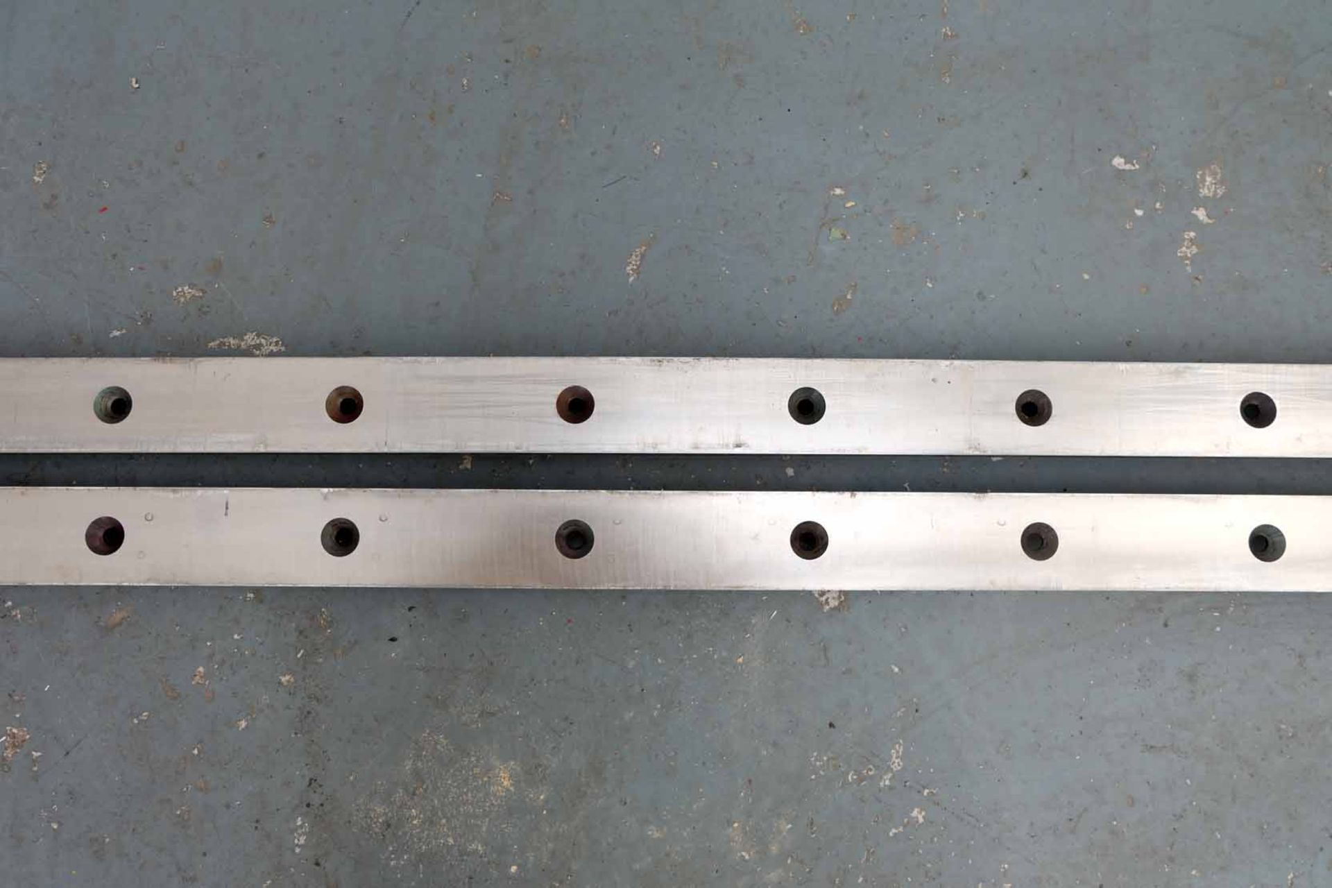 Pair of Guillotine Blades. Length 2040mm. Dimensions 62mm x 16mm. Double Sided. 14 Holes Counter Sun - Image 3 of 5