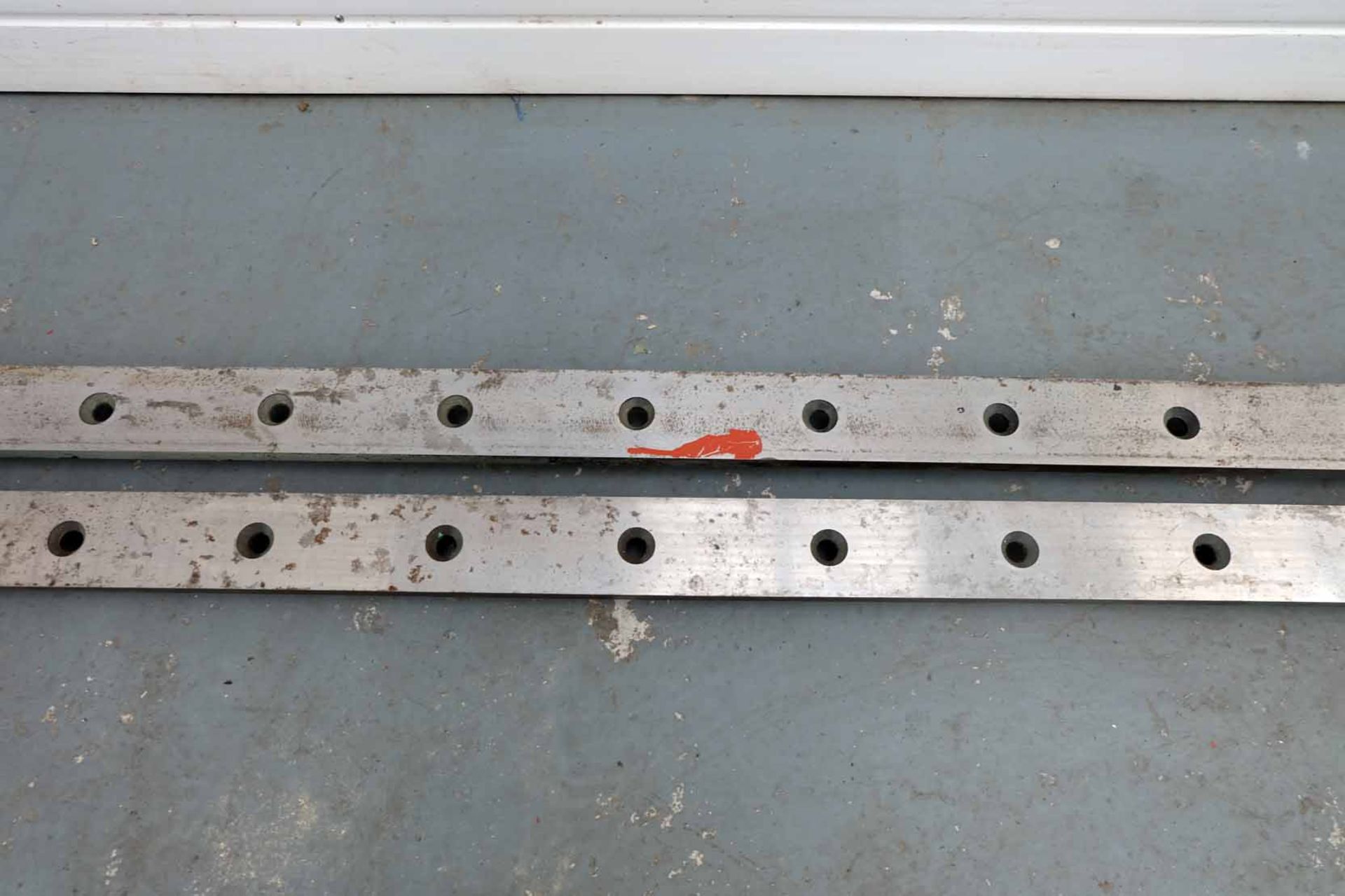 Pair of Guillotine Blades. Length 2573mm. Dimensions 76mm x 18mm. Double Sided. 18 Holes Counter Sun - Bild 3 aus 6