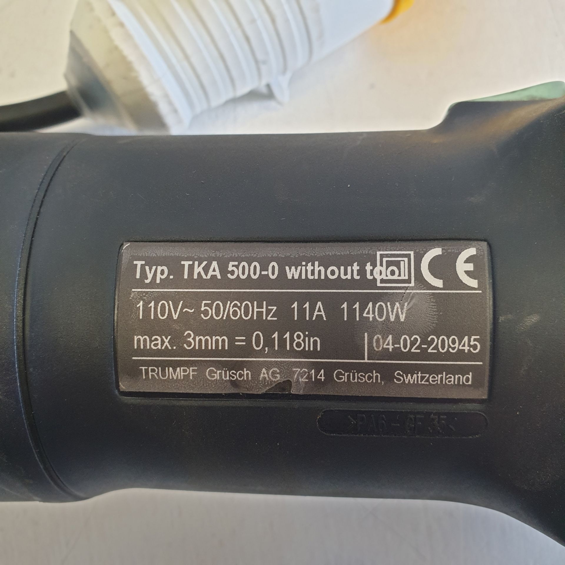 Trumpf Type TKA 500-0 Hand Held Deburring Machine. Capacity 3.5mm Height (Steel). 5mm Length (Steel) - Image 5 of 9