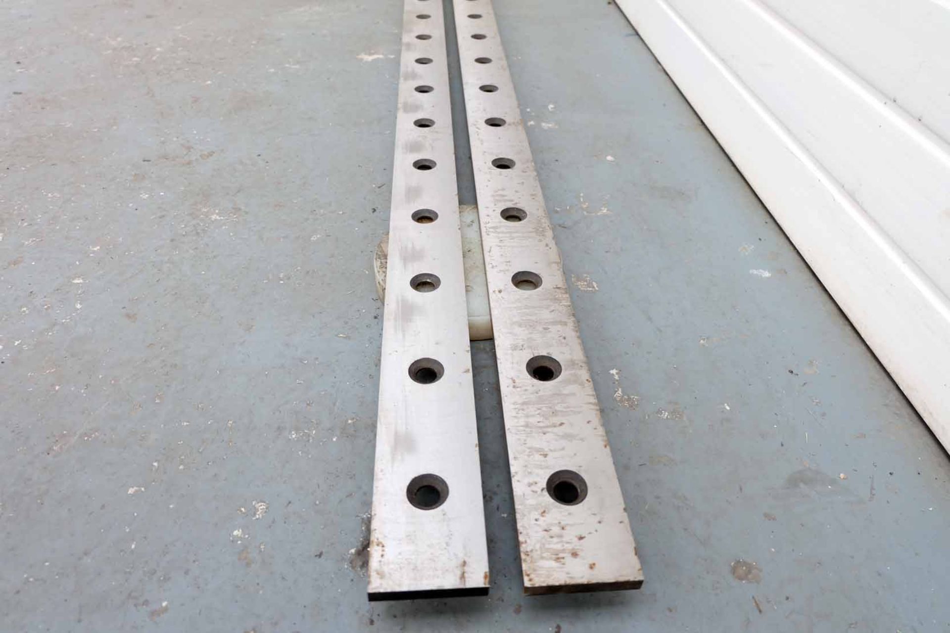 Pair of Guillotine Blades. Length 1855mm. Dimensions 75mm x 13mm. Double Sided. 16 Holes Counter Sun - Image 4 of 5