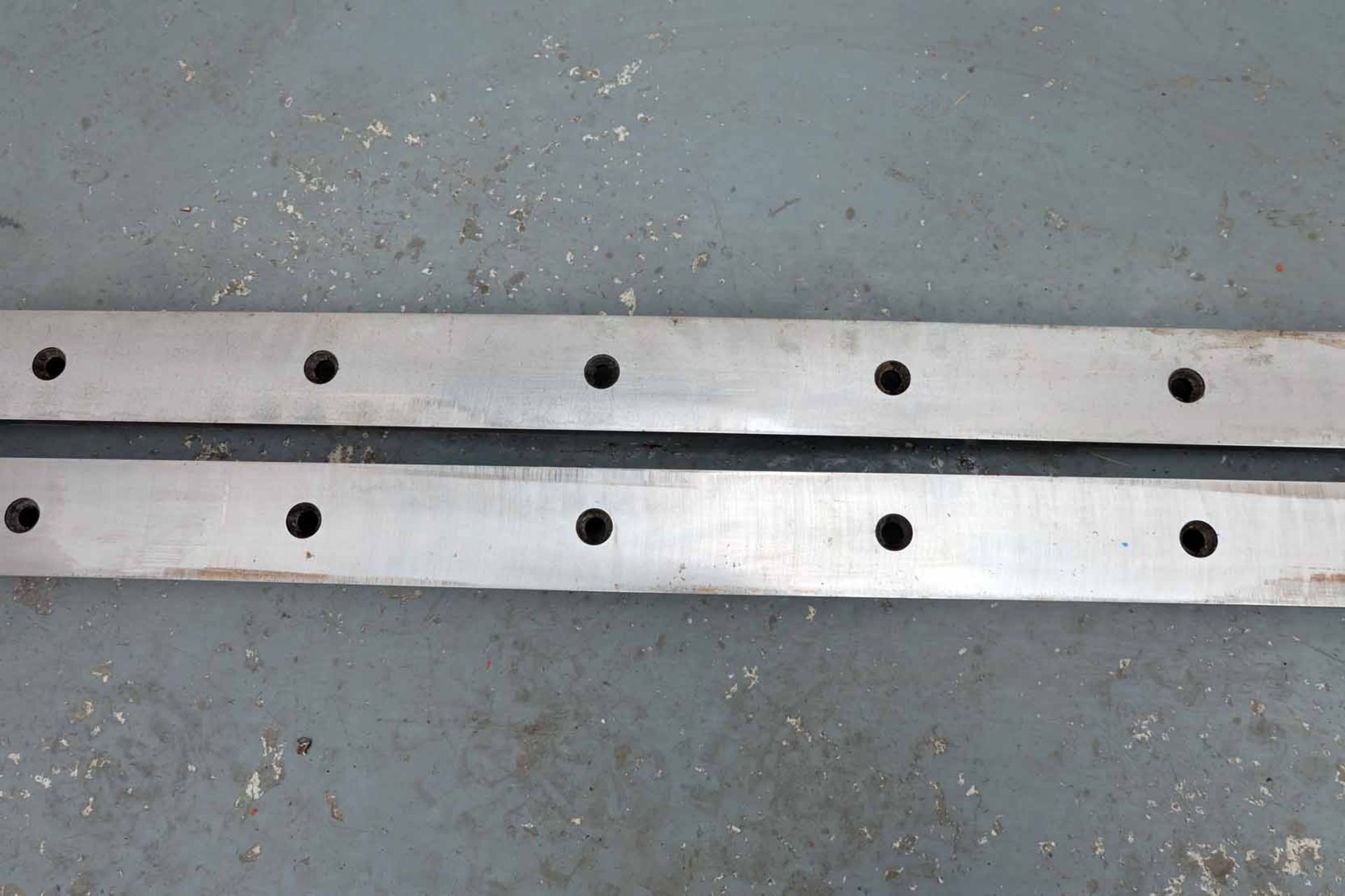 Pair of Guillotine Blades. Length 2542mm. Dimensions 62mm x 14mm. 17 Holes Counter Sunk Both Sides. - Bild 3 aus 6