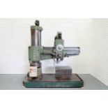 Caser Model F55-1600 Radial Arm Drill. Arm Radius 1600mm. Spindle Taper No.5 Morse. Spindle Speeds 2