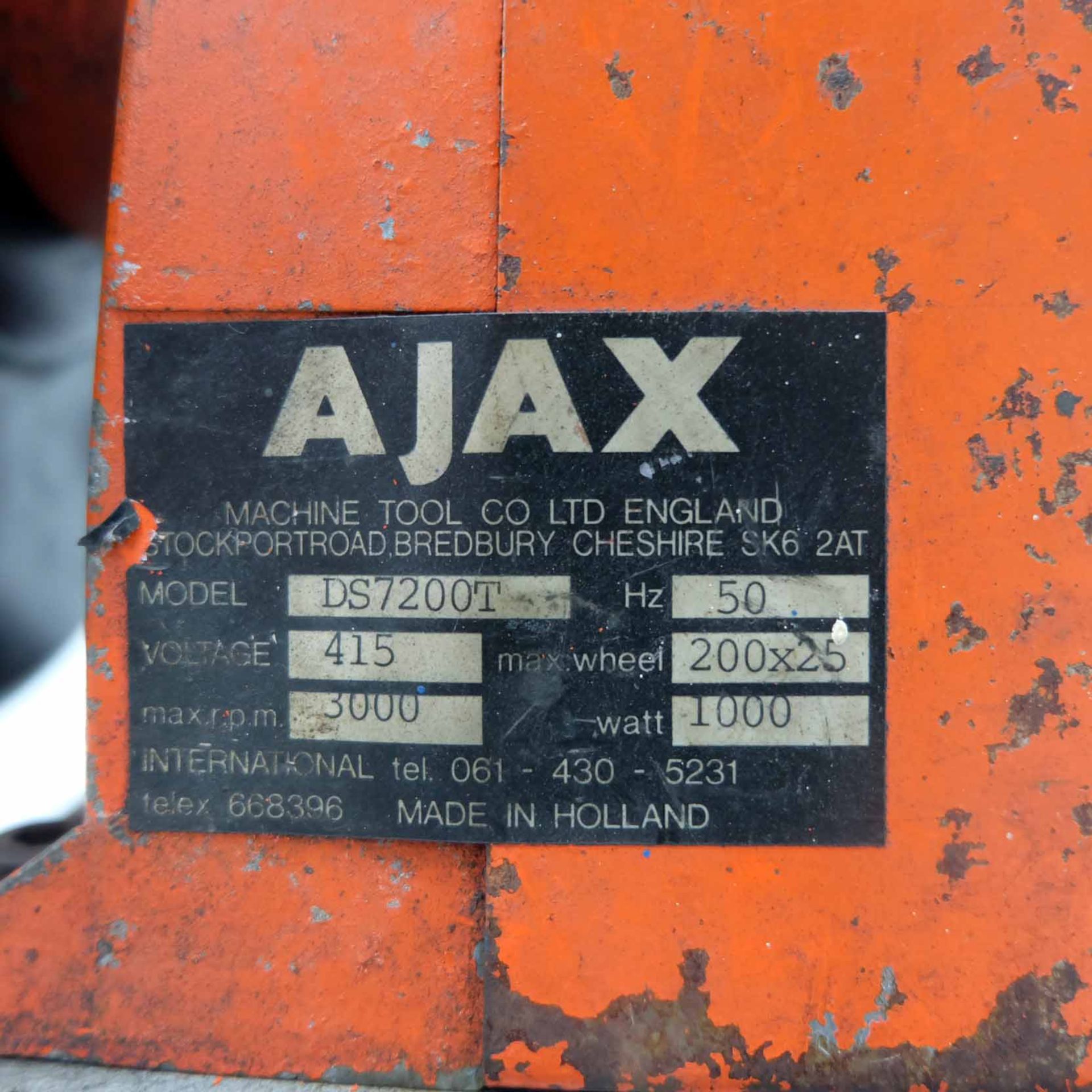 Ajax Crusader Model DS7200T Double Ended Grinder. Wheel Size 200mm x 25mm. Max RPM 3000. - Image 5 of 5