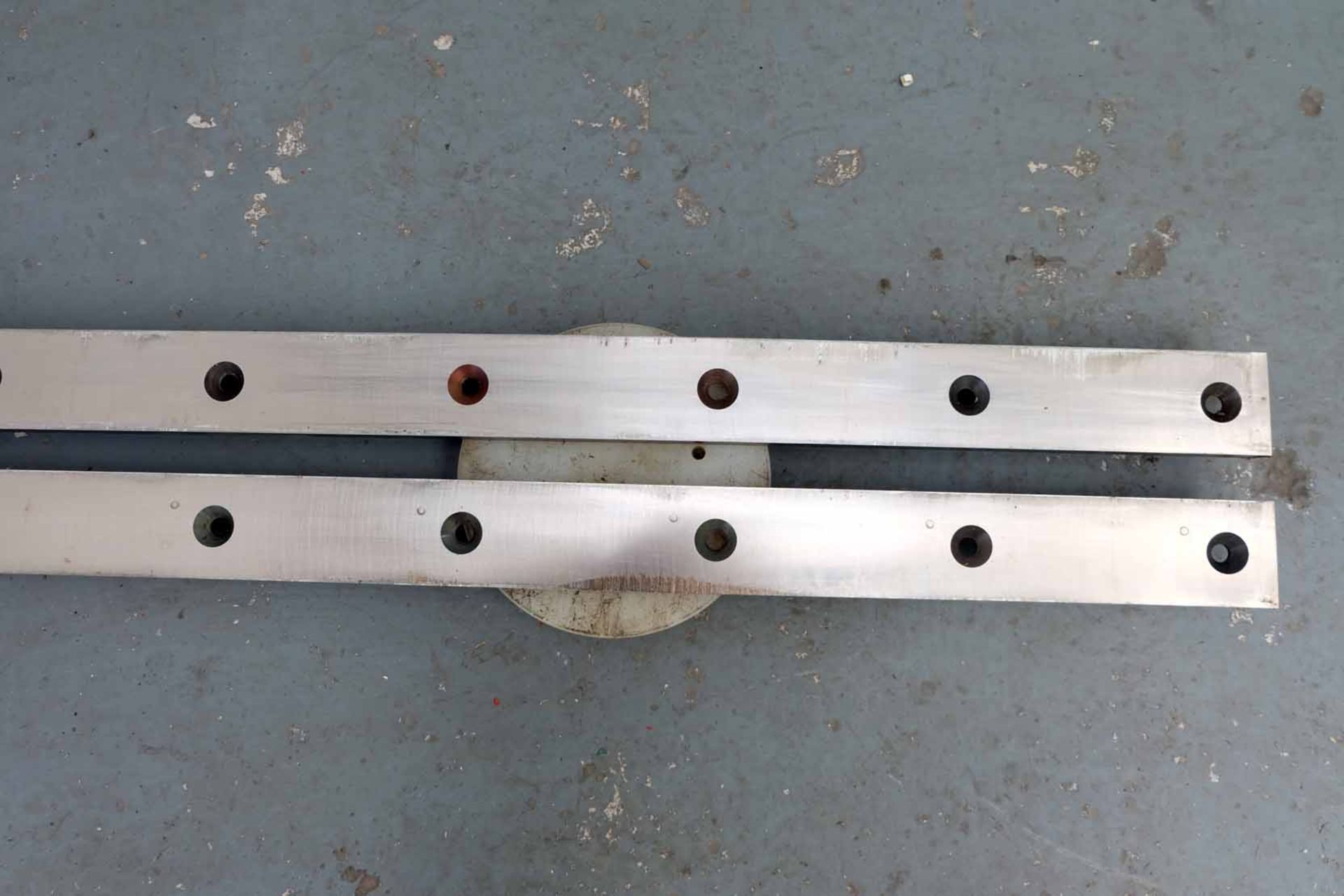 Pair of Guillotine Blades. Length 2040mm. Dimensions 62mm x 16mm. Double Sided. 14 Holes Counter Sun - Image 4 of 5