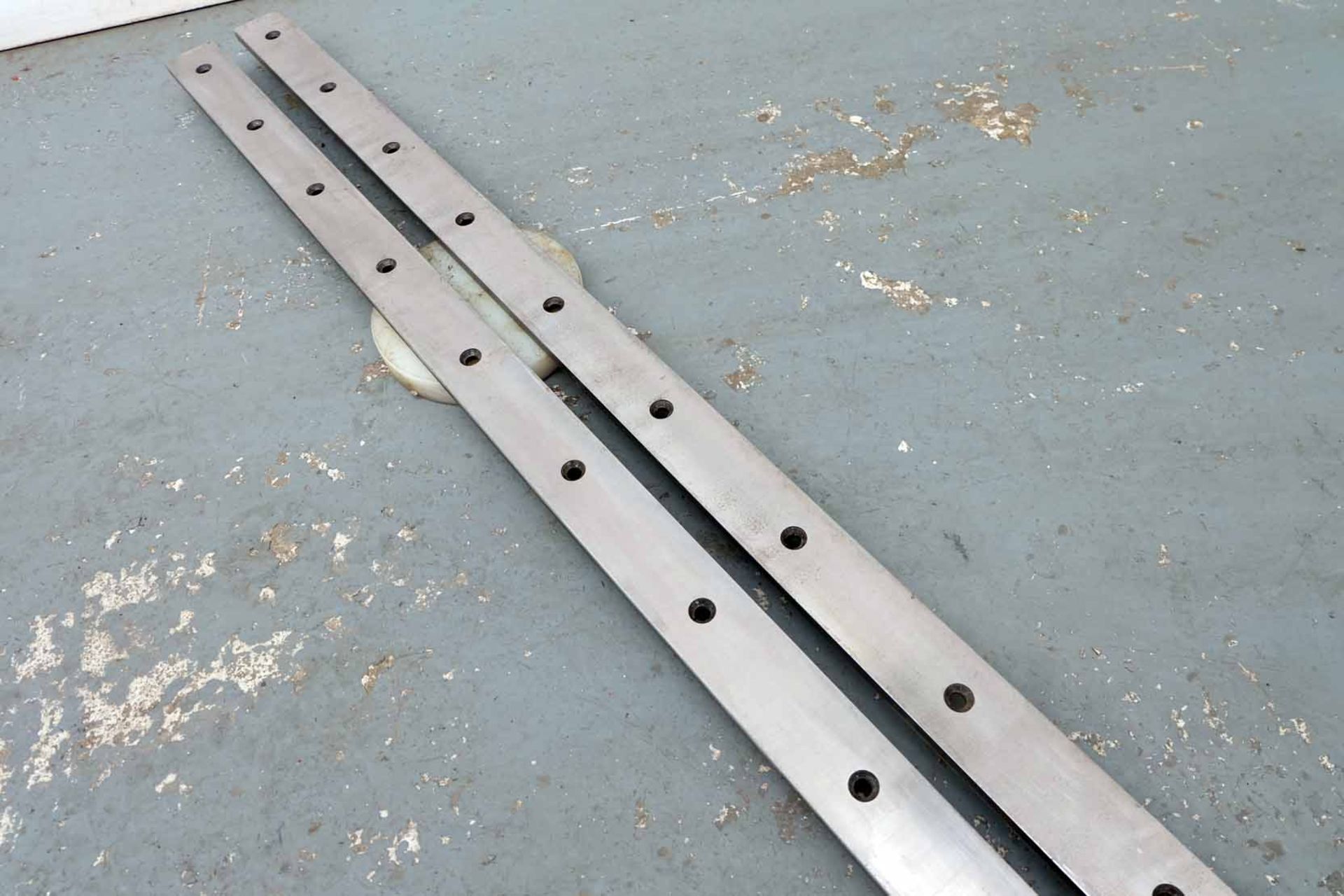 Pair of Guillotine Blades. Length 2542mm. Dimensions 62mm x 14mm. 17 Holes Counter Sunk Both Sides. - Image 4 of 6
