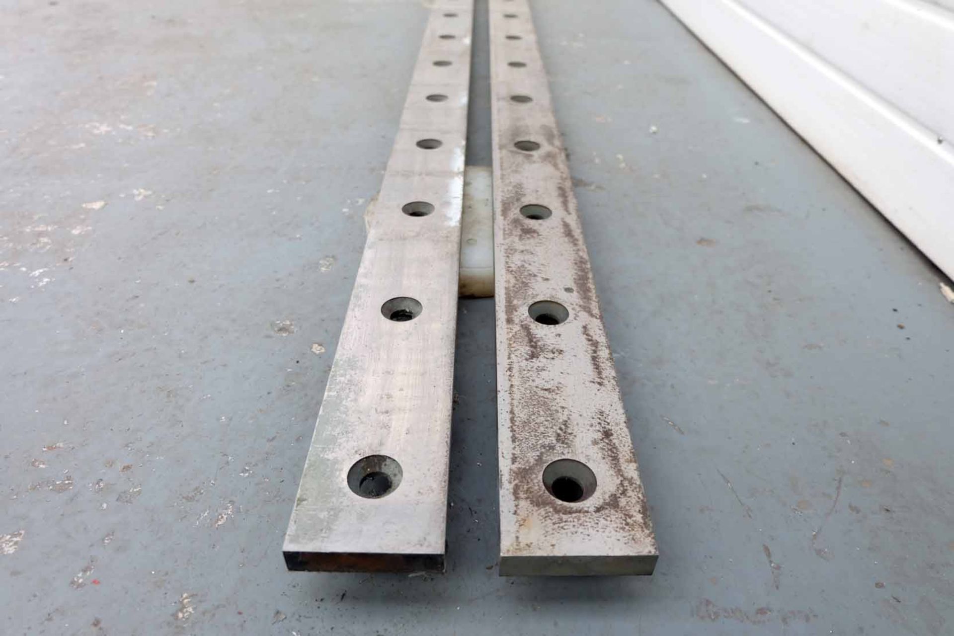 Pair of Guillotine Blades. Length 2573mm. Dimensions 76mm x 18mm. Double Sided. 18 Holes Counter Sun - Image 5 of 6