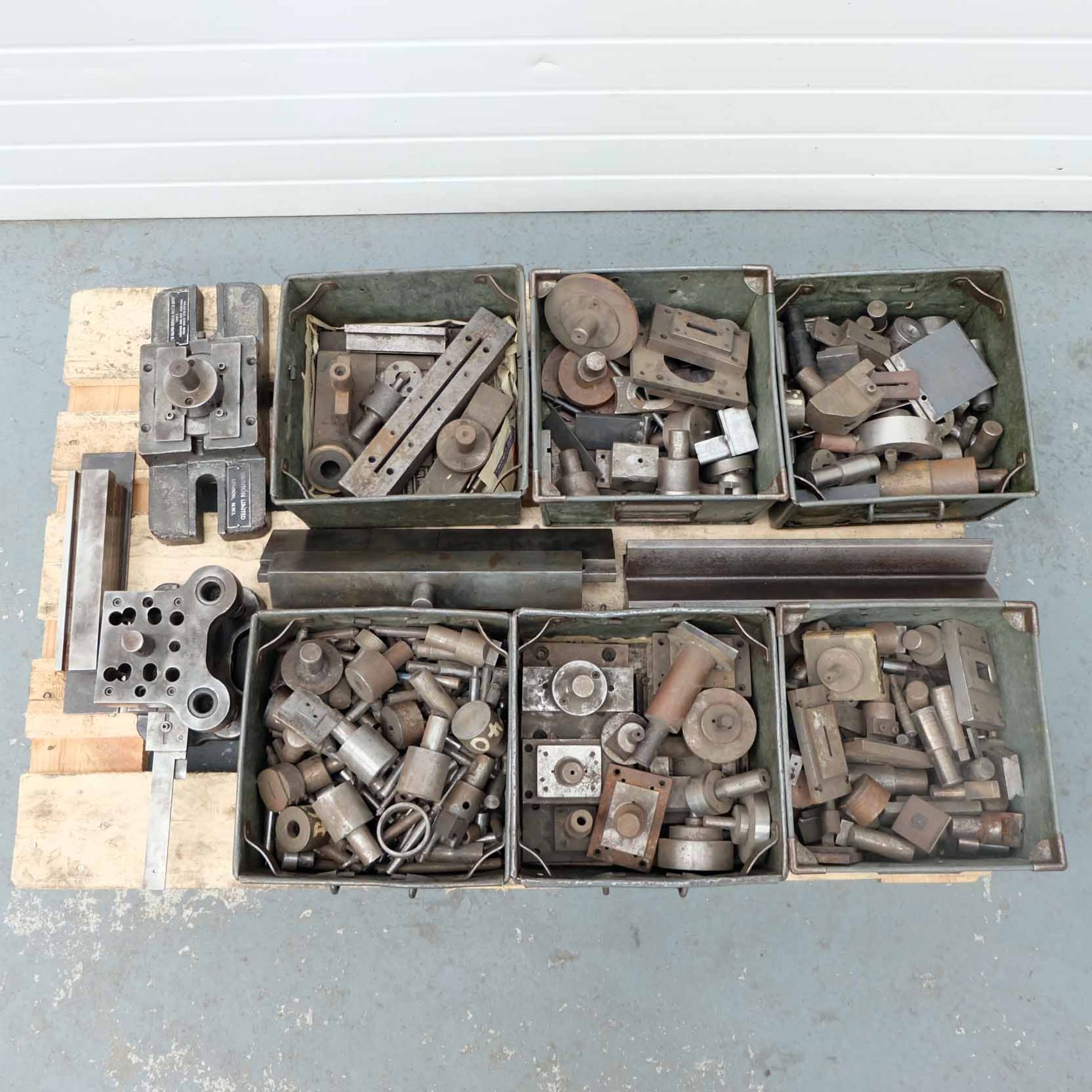 Quantity of Press / Fly Press Tooling. Various Sizes & Shapes. Top & Bottom Tooling. 6 x Boxes.