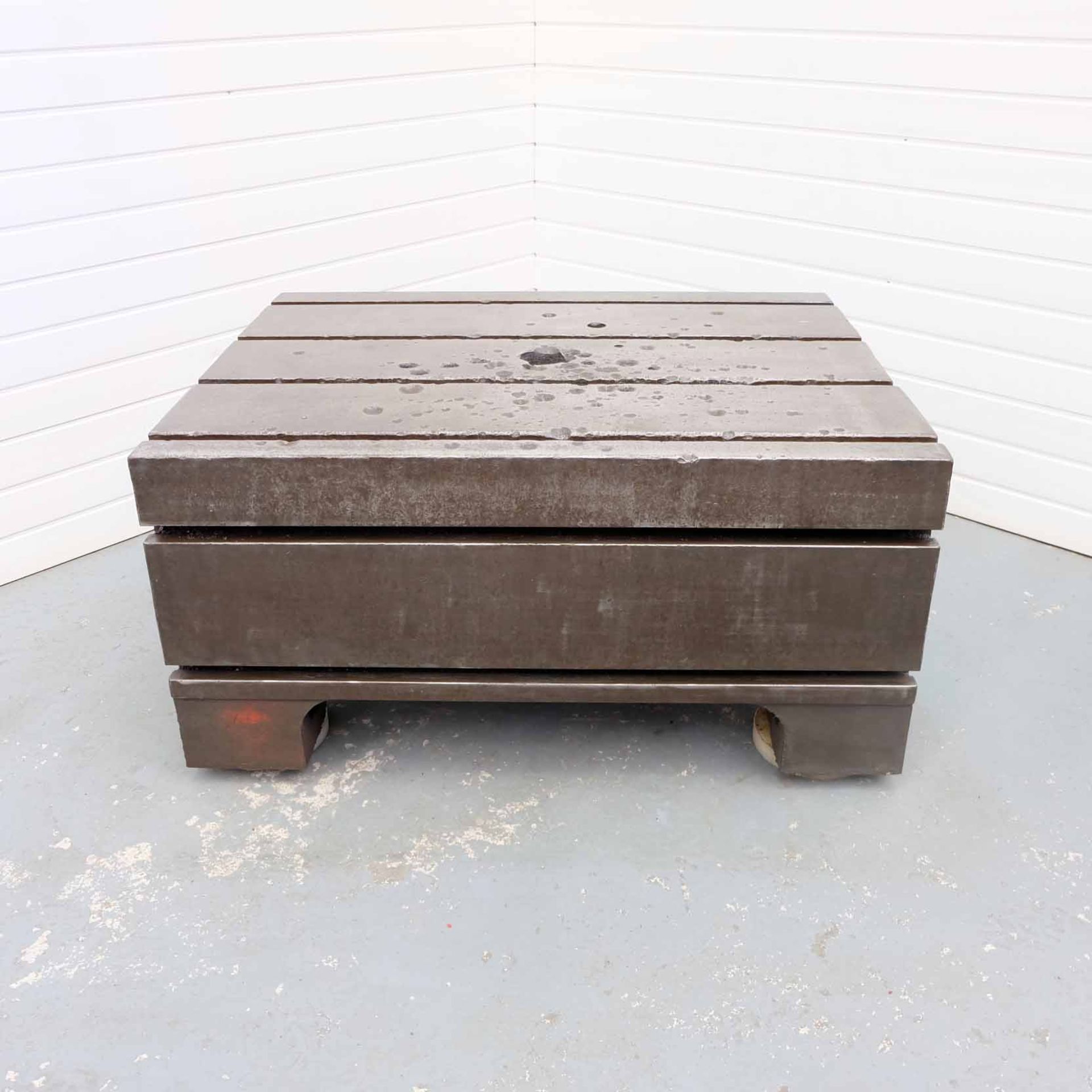 Tee Slotted Box Table. Size 42" x 33" x 20" High. 4 Tee Slots on Top. 2 Tee Slots on Front.