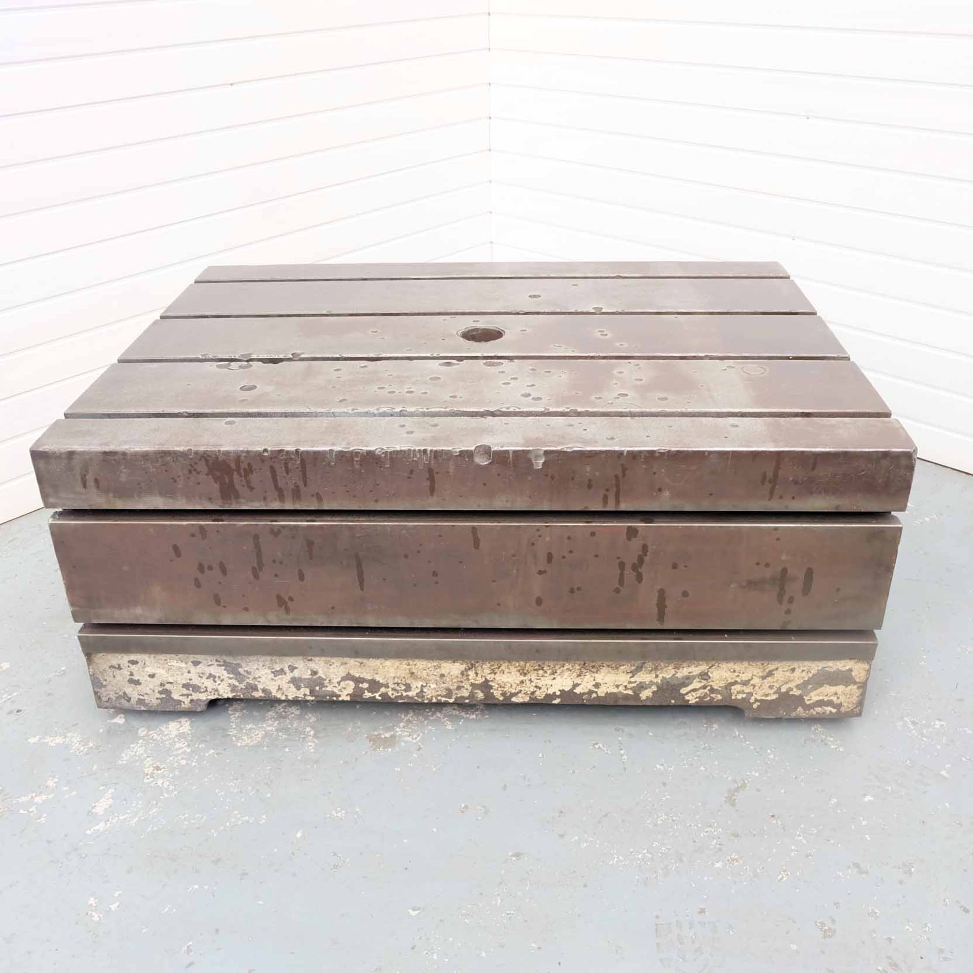 Tee Slotted Box Table. Size 51" x 36" x 20" High. 4 Tee Slots on Top. 2 Tee Slots on Front.