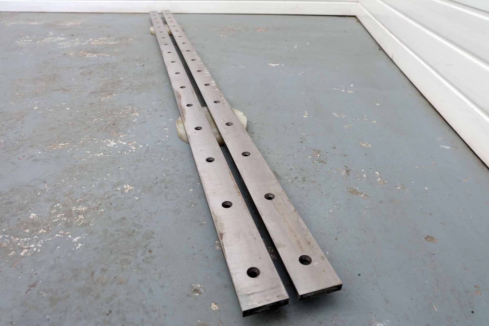 Pair of Guillotine Blades. Length 2542mm. Dimensions 62mm x 14mm. 17 Holes Counter Sunk Both Sides. - Image 5 of 6
