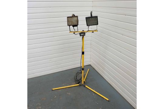 SFD Ltd Double Halogen Lamps on Tripod. 240V. - Image 1 of 4