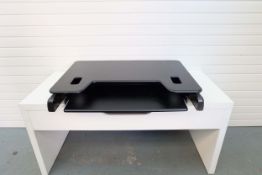 Varidesk.com Exec40 Adjustable Standing Desk. Variable Heights. Adjustable Keyboard Shelf. 40