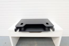 Varidesk.com Exec40 Adjustable Standing Desk. Variable Heights. Adjustable Keyboard Shelf. 40