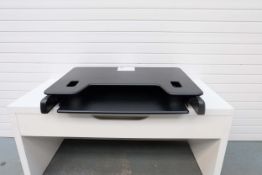 Varidesk.com Exec40 Adjustable Standing Desk. Variable Heights. Adjustable Keyboard Shelf. 40