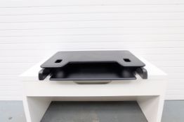 Varidesk.com Exec40 Adjustable Standing Desk. Variable Heights. Adjustable Keyboard Shelf. 40
