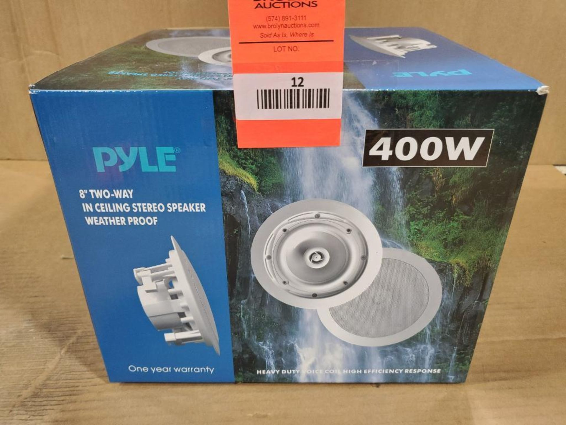 PYLE 400W 8" two-way in ceiling stereo speaker. PWRC81.