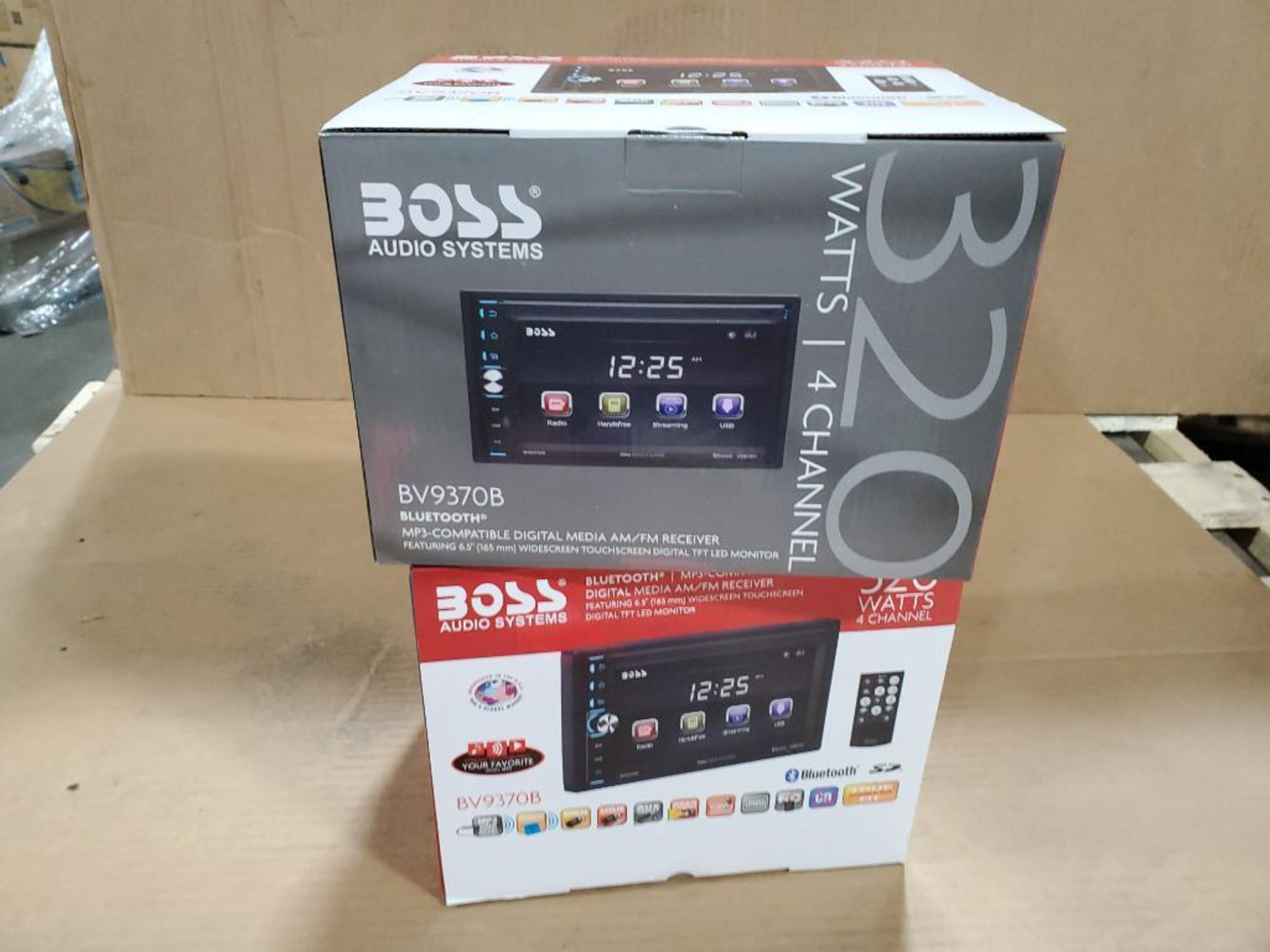 Qty 2 - Boss Audio Systems 320 watts 4 - channel bluetooth digital media receiver. BV9370B.