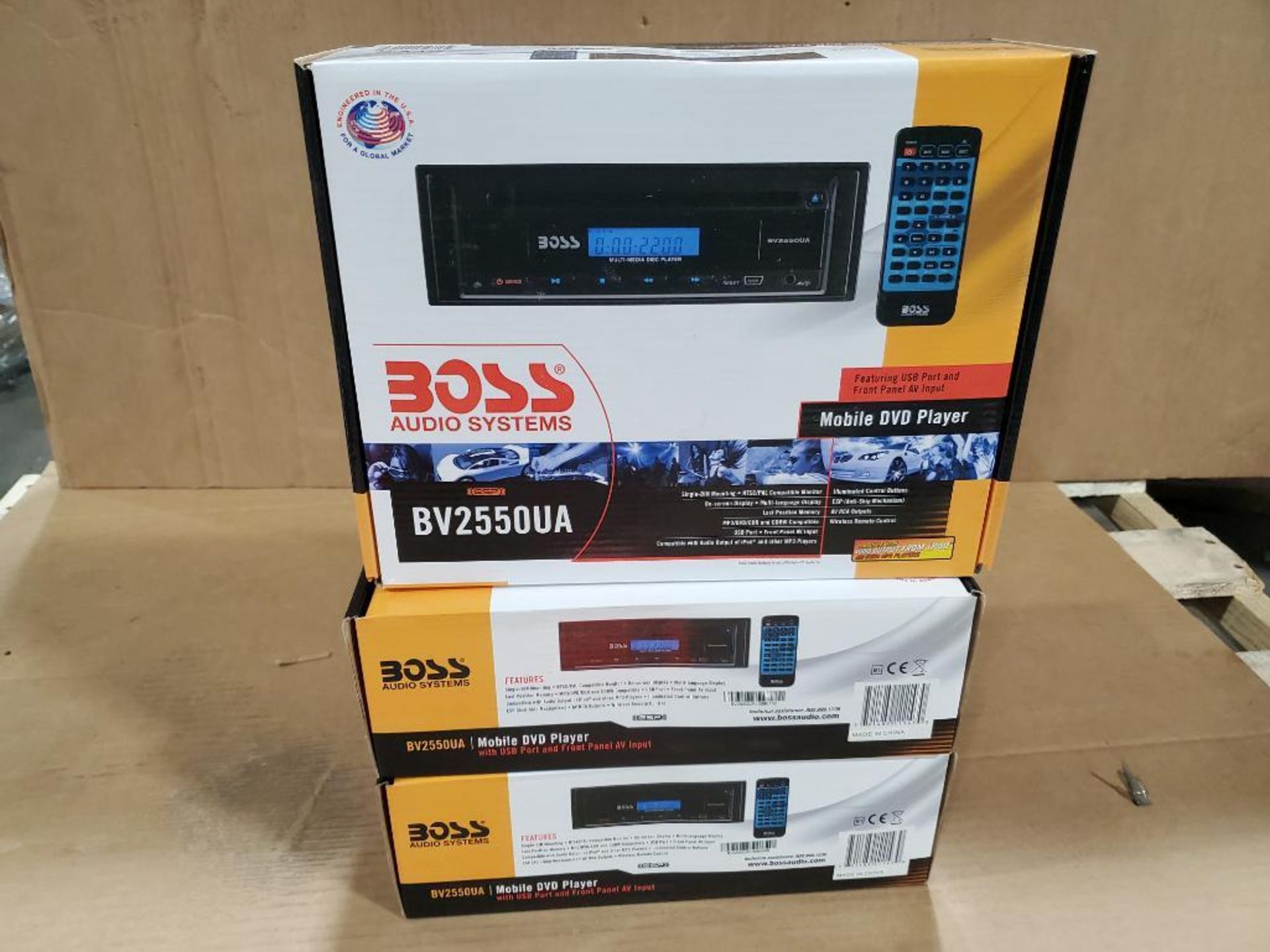 Qty 3 - Boss Audo Systems mobile DVD player. BV255OUA.