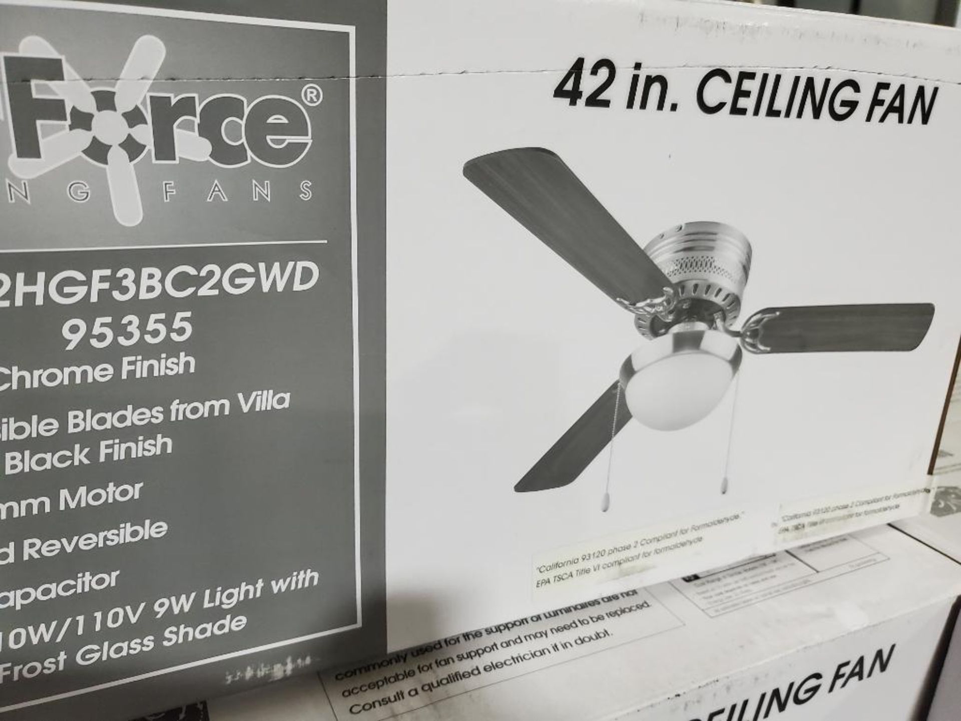 Qty 10 - AirrForce Ceiling Fans 42HGF3BC2GWD, 95355. 42 in ceiling fan. New in box. - Image 5 of 5
