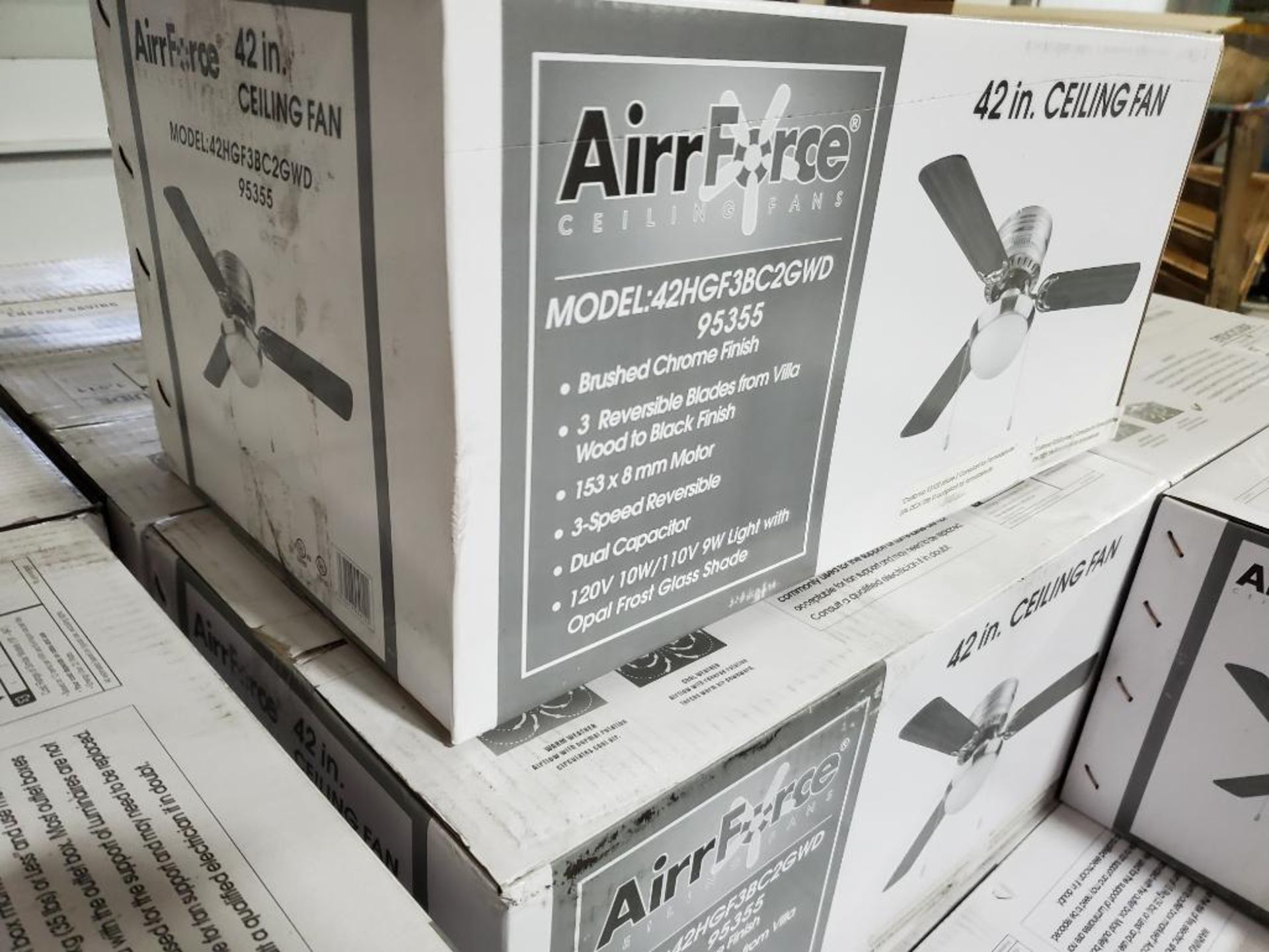 Qty 10 - AirrForce Ceiling Fans 42HGF3BC2GWD, 95355. 42 in ceiling fan. New in box. - Image 2 of 3