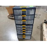 Stackable parts cabinets with contents.