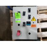 Machine control panel with assorted electrical.