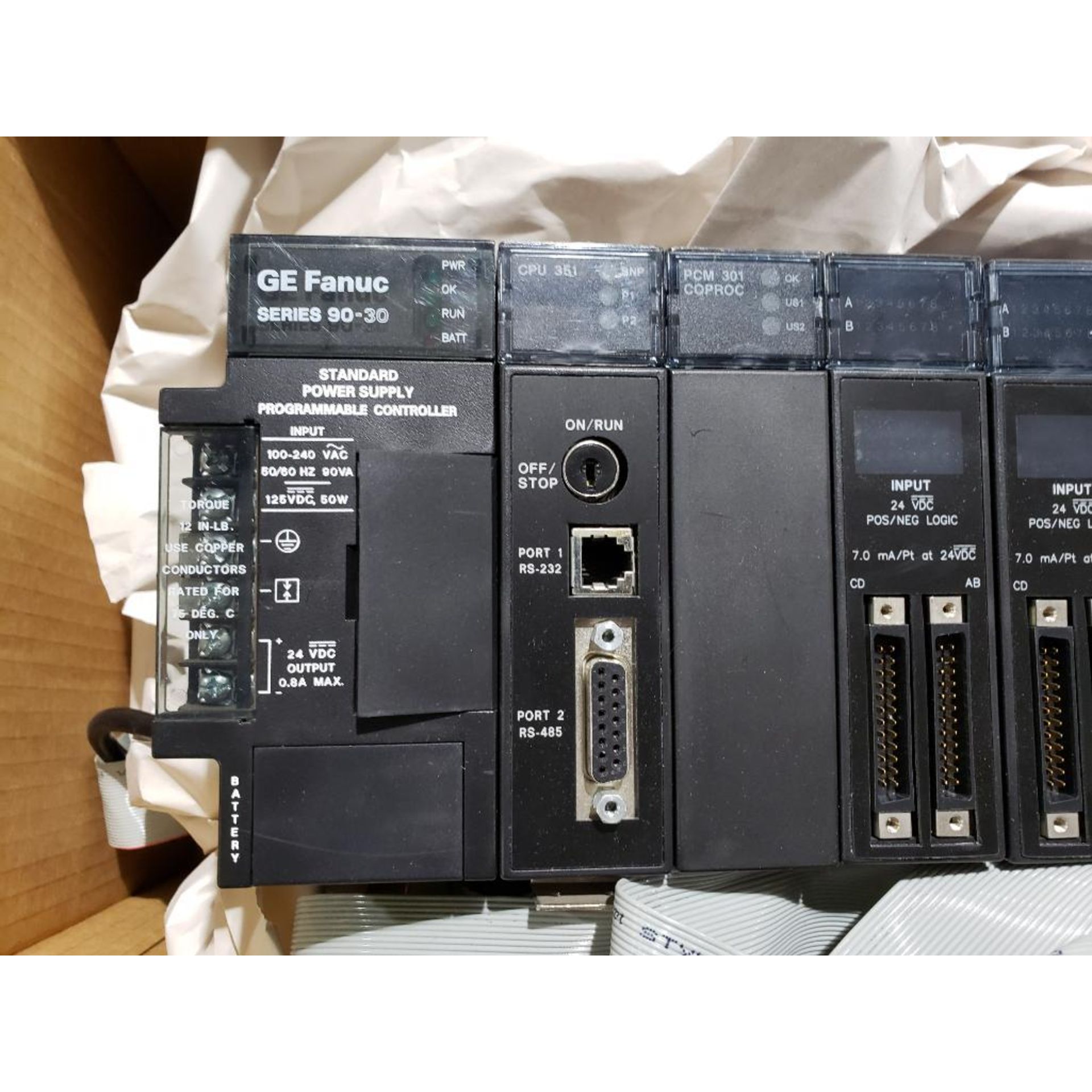 GE Fanuc Series 90 30 PLC Rack With Assorted Cards CPU Power Supply GE Fanuc Series 90 30 PLC Rack With Assorted Cards CPU Power Supply
