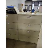 Qty 3 - HON horizontal filing cabinets.