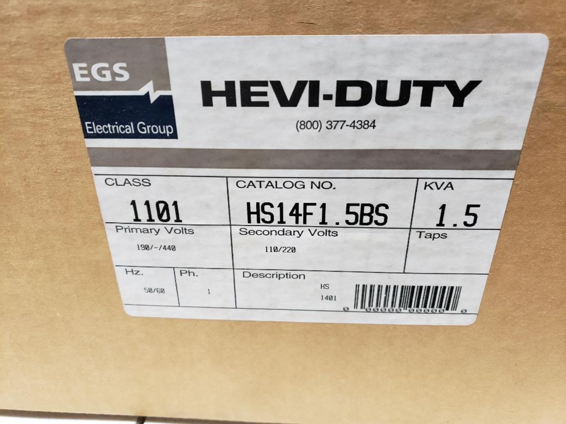 1.5kVa Hevi-Duty transformer. Catalog number HS14F1.5BS. - Image 2 of 5