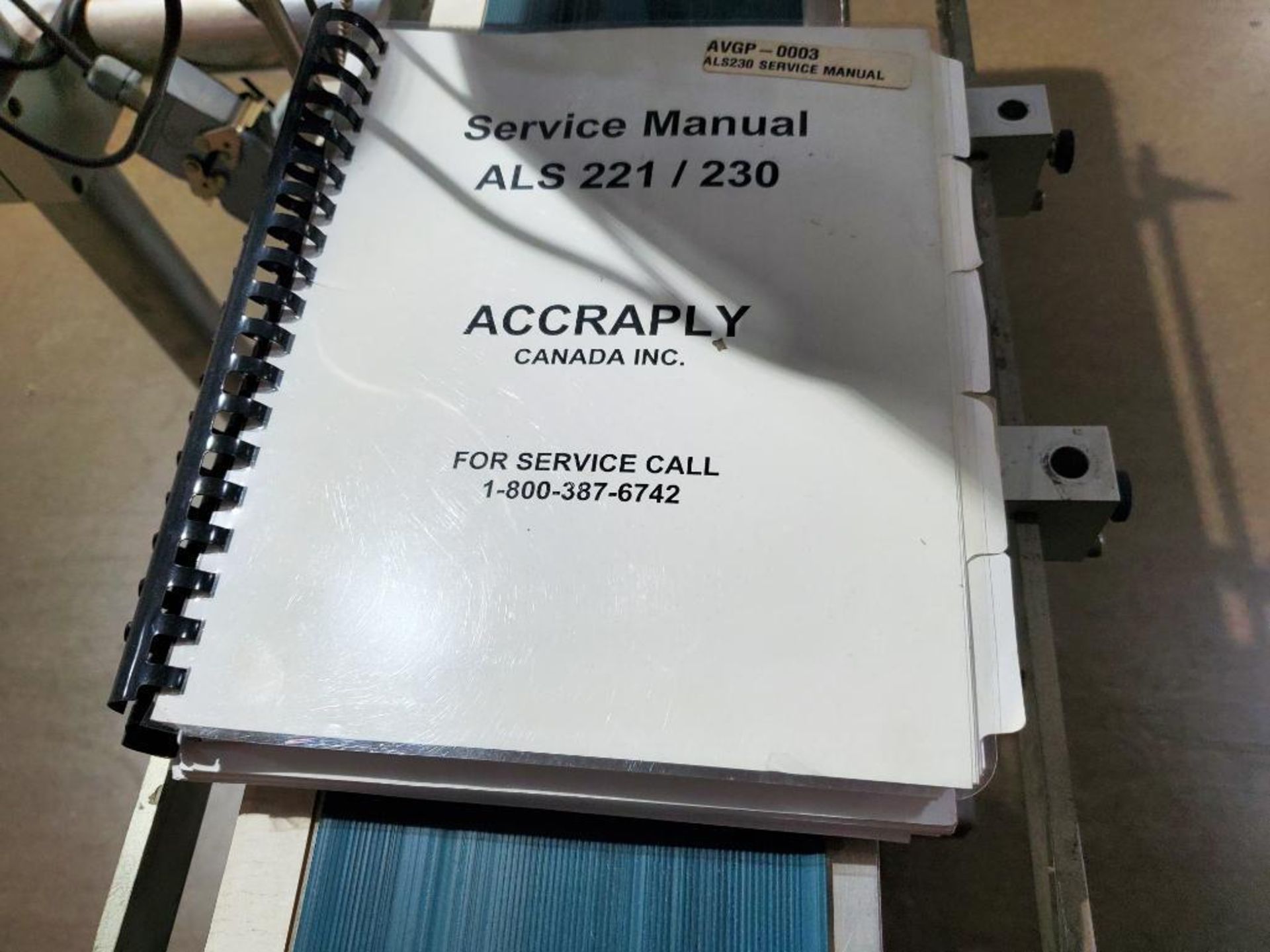 Accraply labeling machine with conveyor. Model 230. - Image 6 of 12