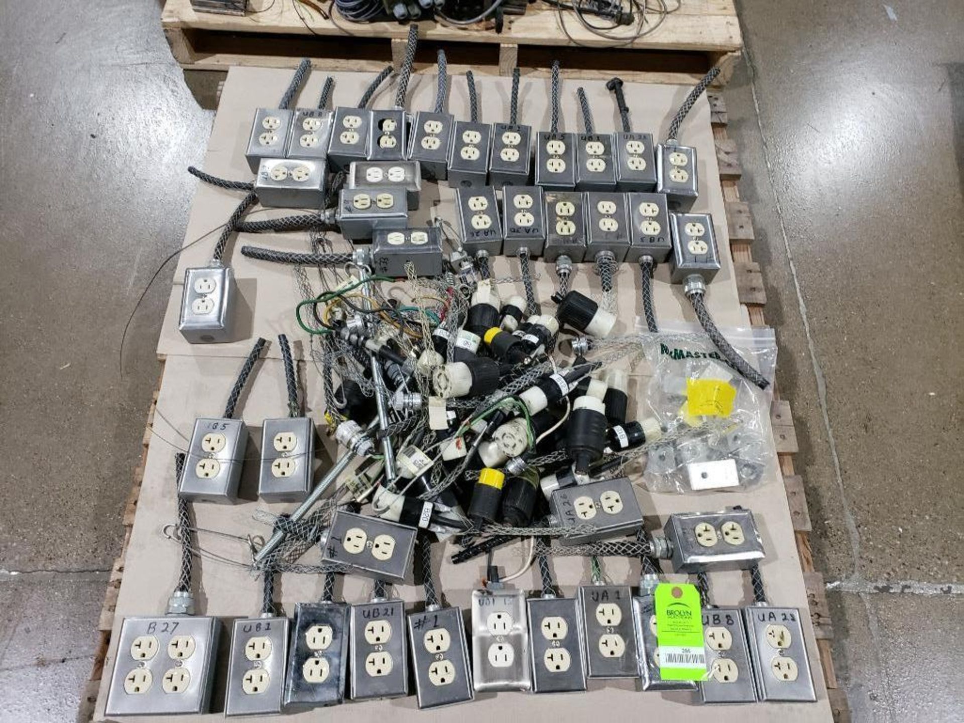 Pallet of plug ends with cord grips, complete boxes for handing, etc. - Image 2 of 13