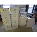 Qty 7 - Assorted file cabinets and storage drawers.