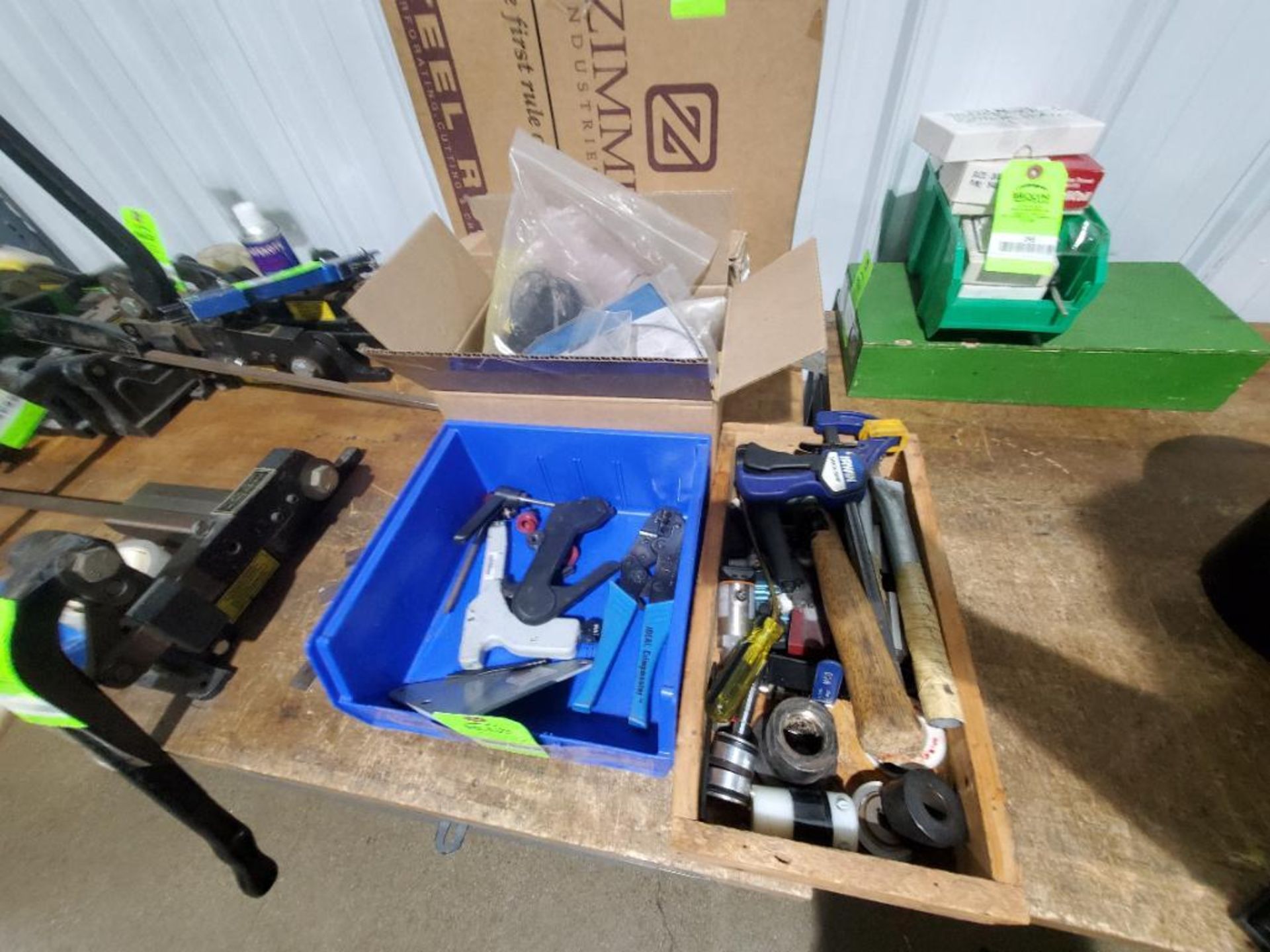 Two boxes of assorted tools.