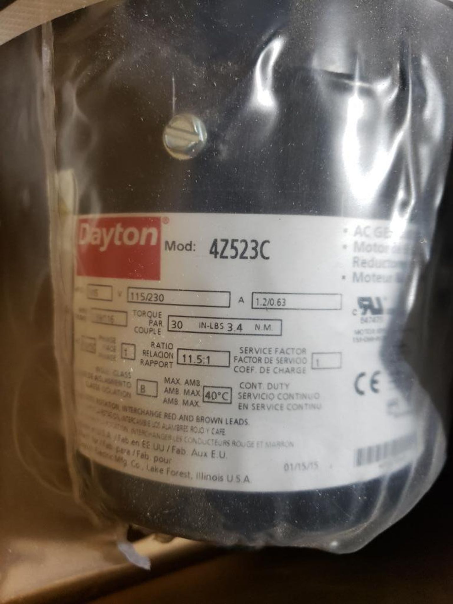 Dayton motor. Part number 42523C. New in box. - Image 2 of 3