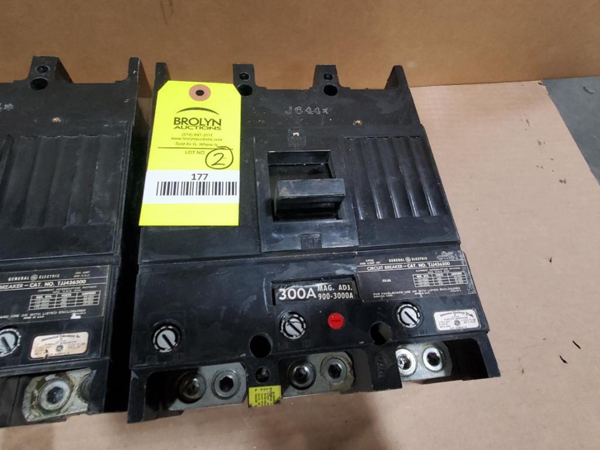 Qty 2 - 300 amp GE molded case breaker. Catalog TJJ436300. - Image 4 of 6