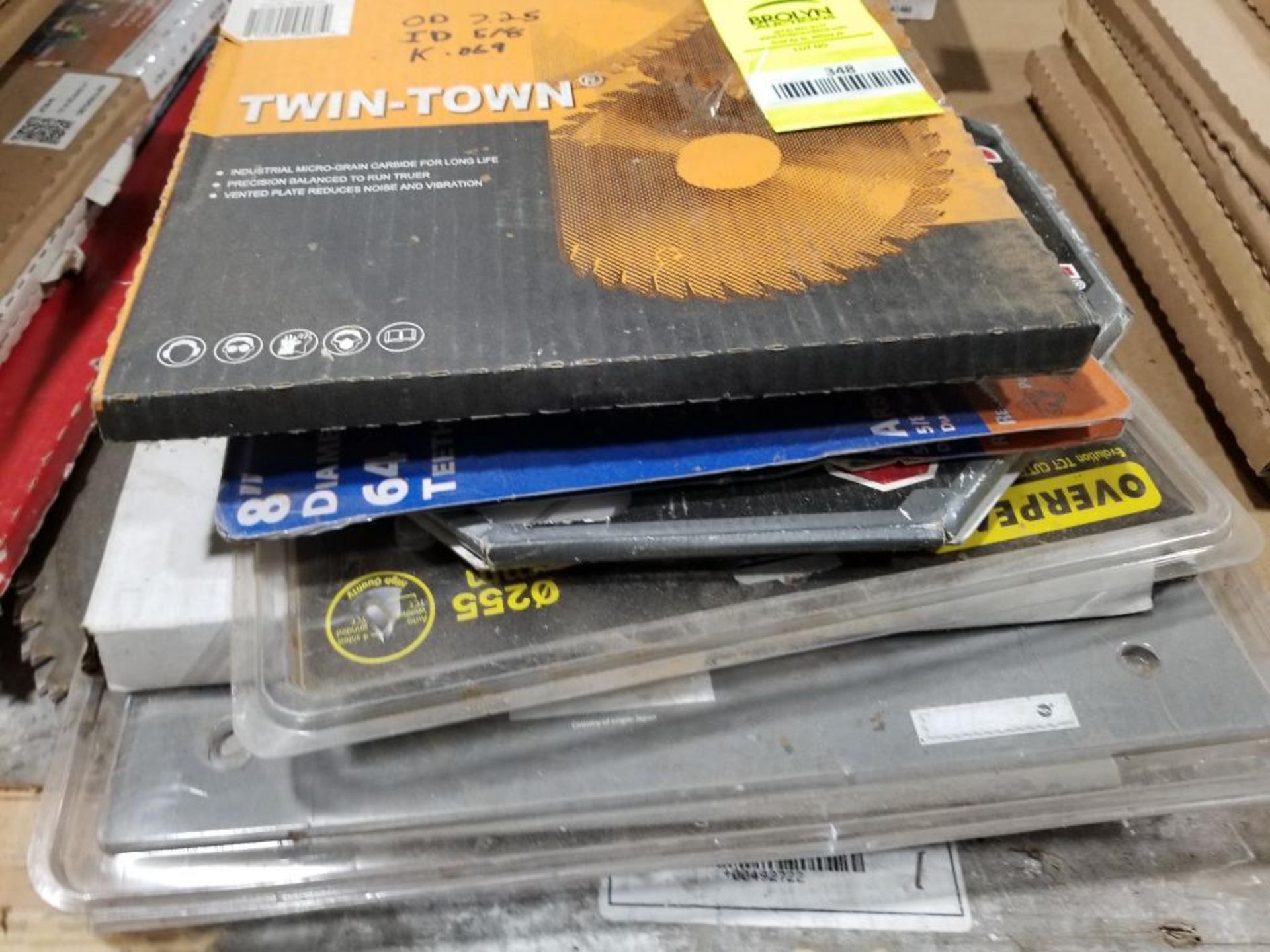 Large assortment of saw blades.