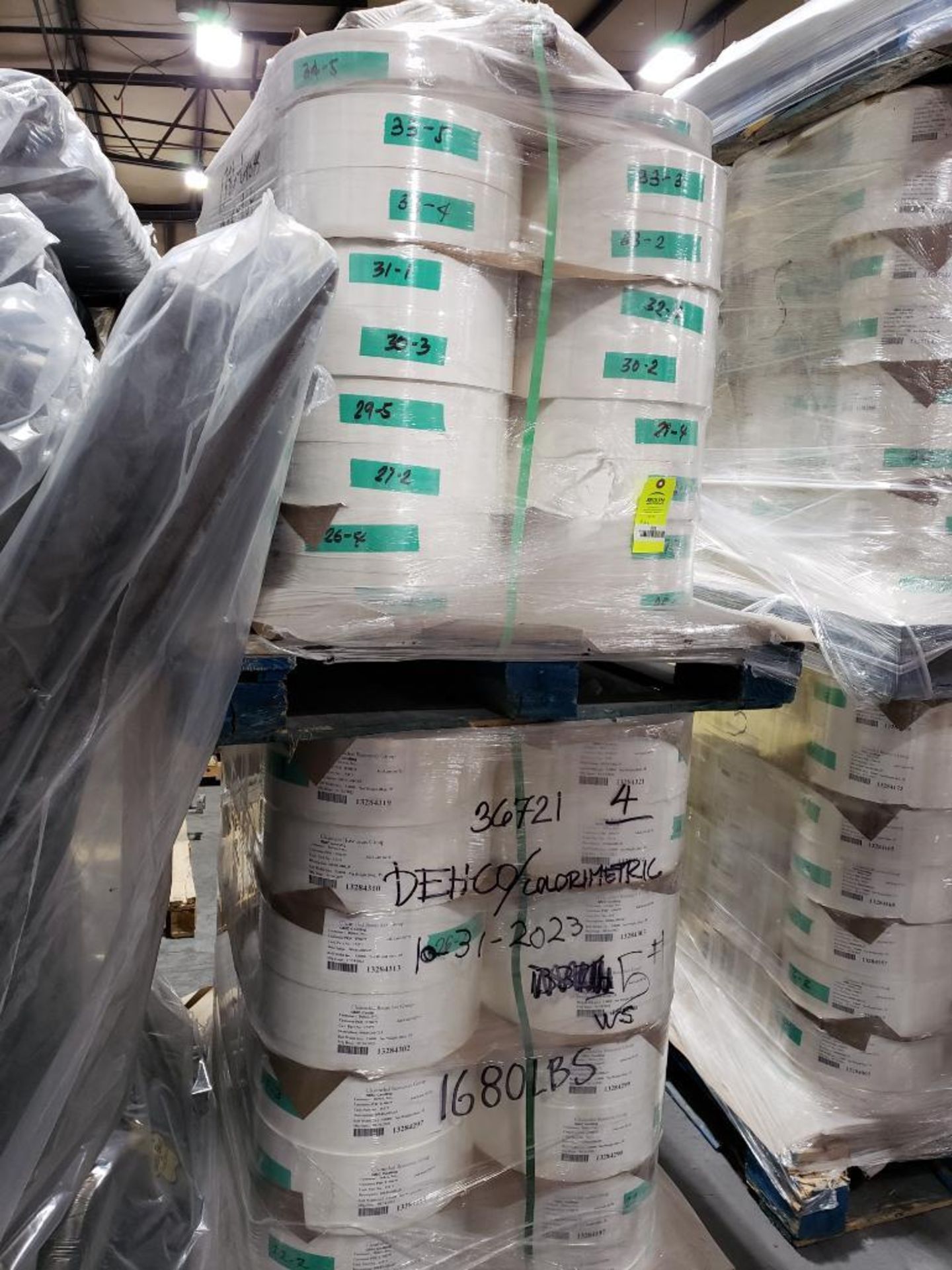 Qty 2 - Pallets of backer paper. Large qty of rolls. Could be used for packing material.