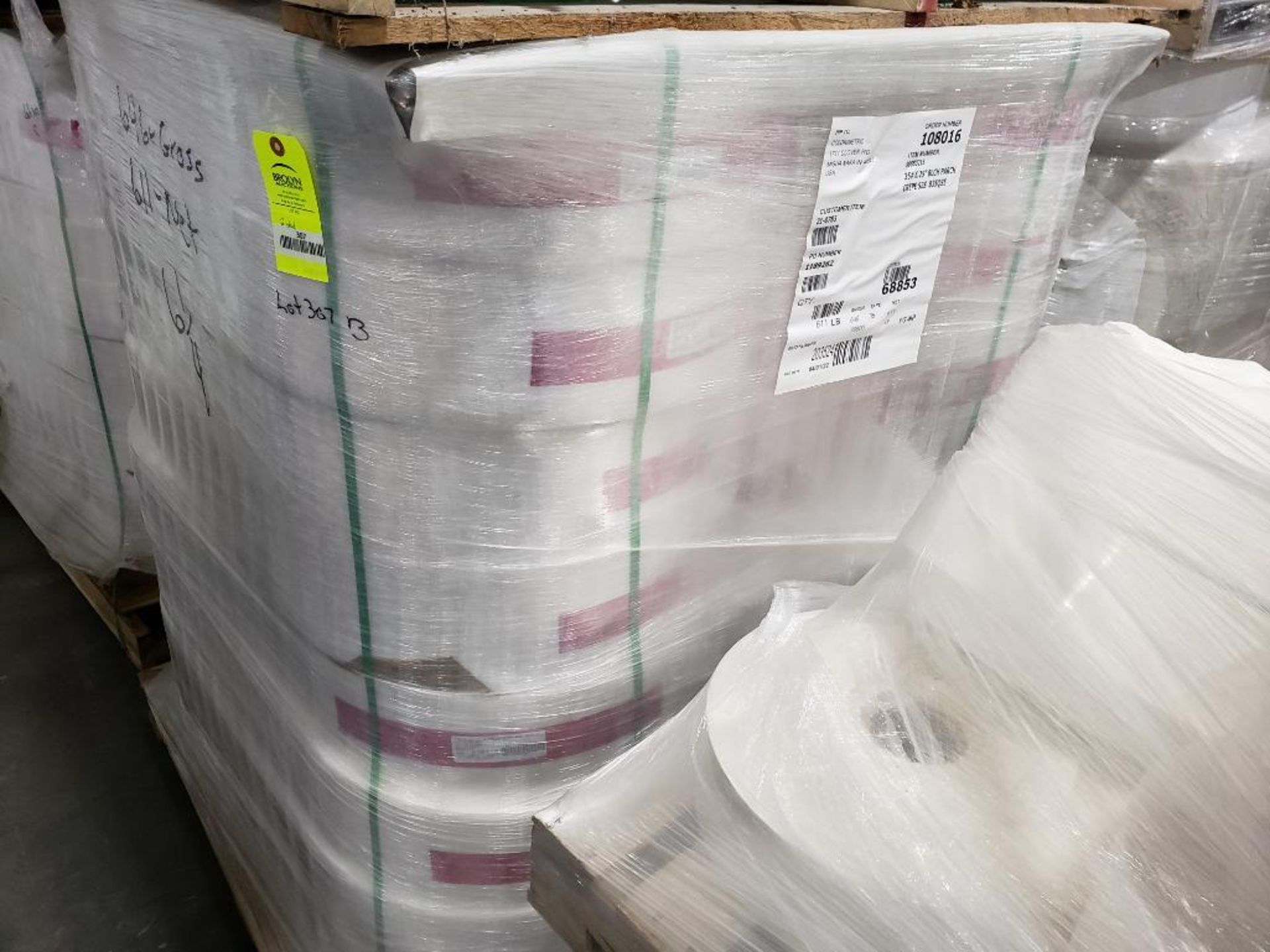 Qty 2 - Pallets of backer paper. Large qty of rolls. Could be used for packing material. - Image 3 of 5