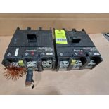 Qty 2 - 300 amp GE molded case breaker. Catalog TJJ436300.