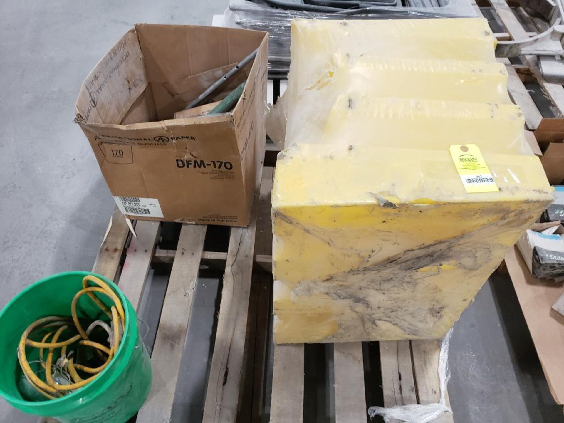 Pallet of assorted parts, repair, and hardware.