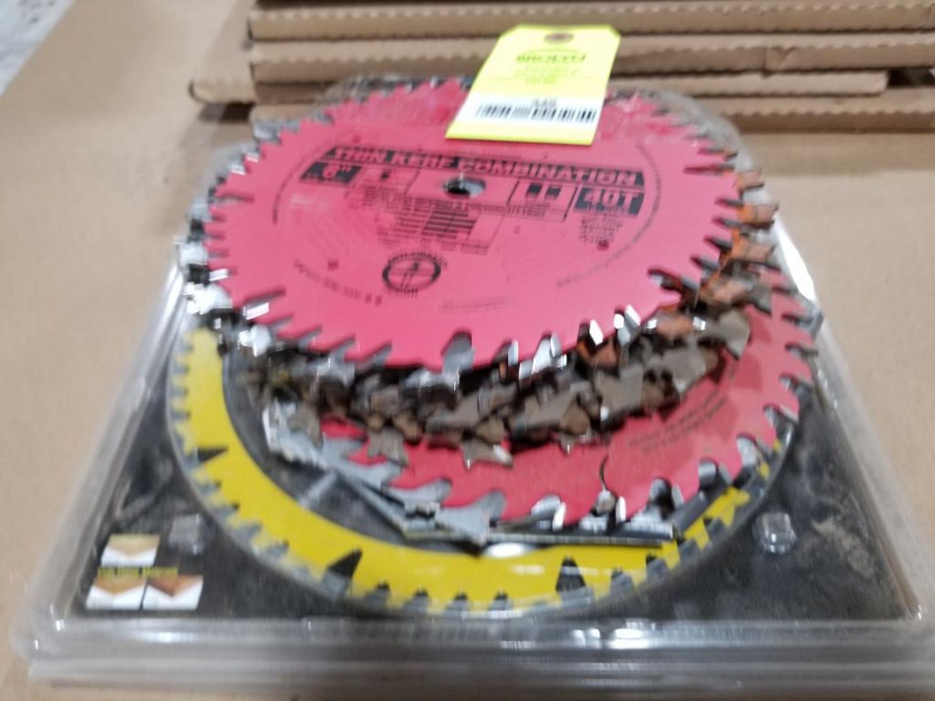 Large assortment of saw blades.