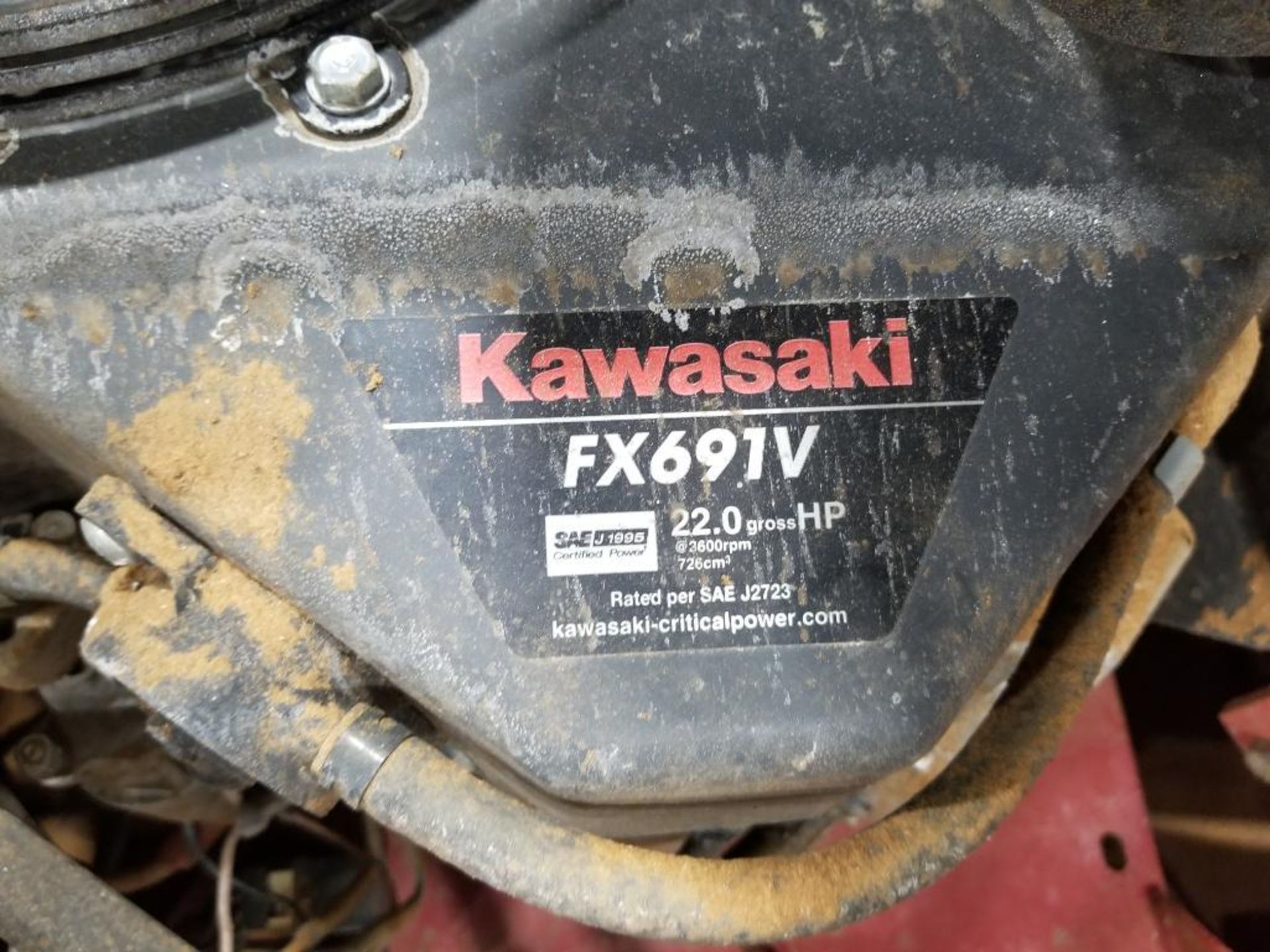 60in Exmark walk behind mower. Kawasaki 22hp engine. Working condition unknown. Battery is dead. - Image 3 of 20