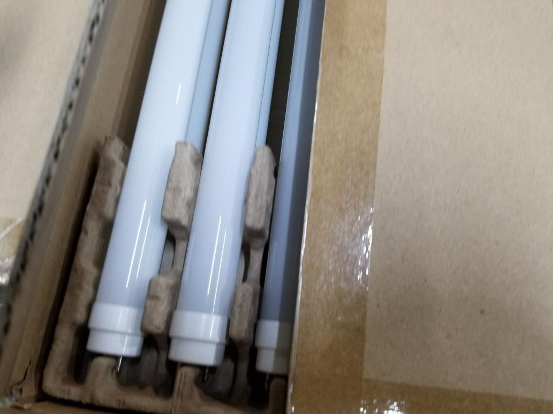 Qty 2 - Boxes of 10 each GE LED T8 replacement bulbs. - Image 3 of 4