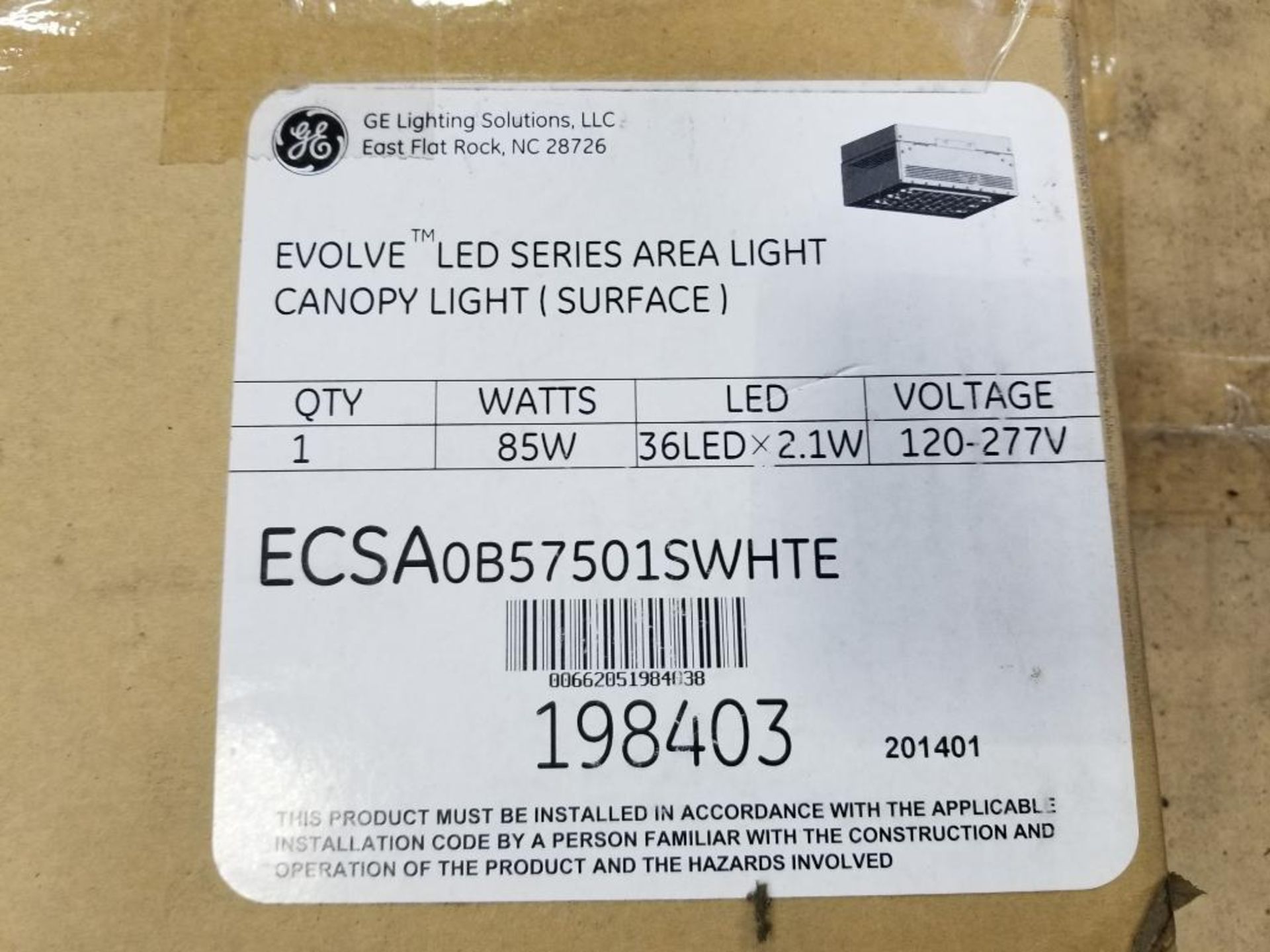 Qty 4 - GE Evolve LED series canopy light. New in box. - Image 2 of 3